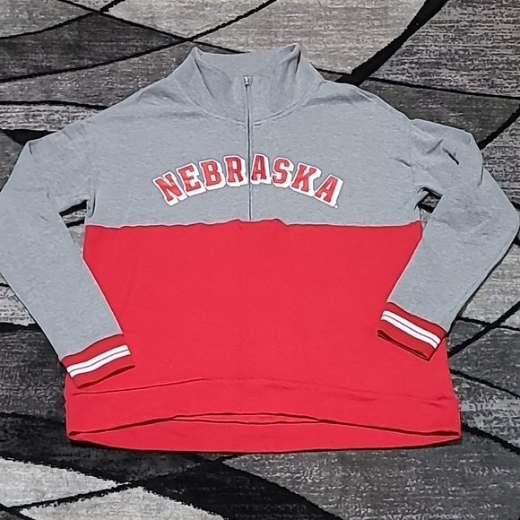 PINK Victoria's Secret Tops - VS PINK 2016 CAMPUS COLLEGIATE LOGO QUARTER-ZIP SWEATSHIRT